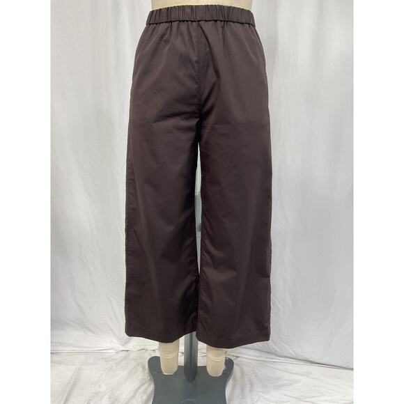 Aspesi Elastic-Waist Black Cotton Wide-Leg Trousers Size 2 - Picture 2 of 5